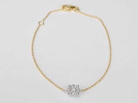 Gouden armband met diamanten bedel - afbeelding 1 van  5