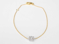 Gouden armband met diamanten bedel - afbeelding 4 van  5
