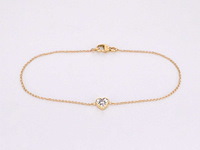 Gouden armband met diamanten hartje 0.10 carat