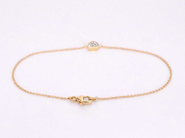 Gouden armband met diamanten hartje 0.10 carat - afbeelding 4 van  7