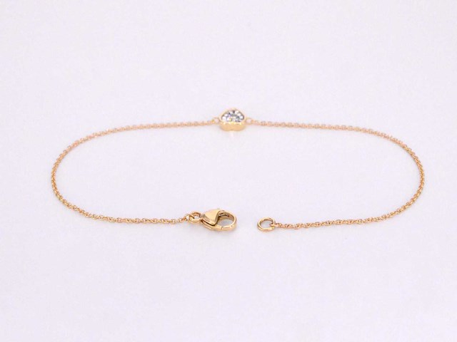 Gouden armband met diamanten hartje 0.10 carat - afbeelding 5 van  7