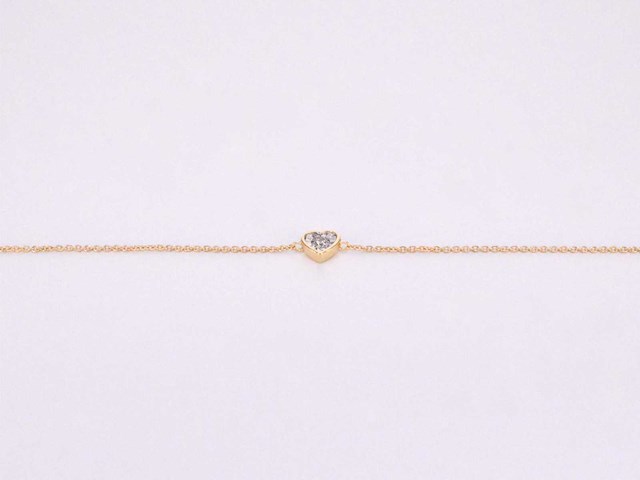 Gouden armband met diamanten hartje 0.10 carat - afbeelding 6 van  7