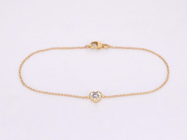 Gouden armband met diamanten hartje 0.10 carat - afbeelding 1 van  8