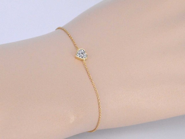 Gouden armband met diamanten hartje 0.10 carat - afbeelding 2 van  8