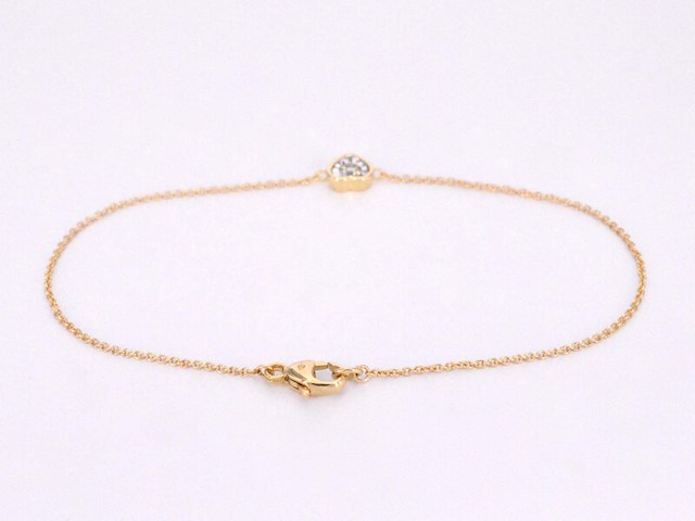 Gouden armband met diamanten hartje 0.10 carat - afbeelding 3 van  8