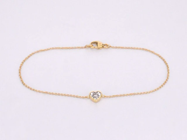 Gouden armband met diamanten hartje 0.10 carat - afbeelding 1 van  6