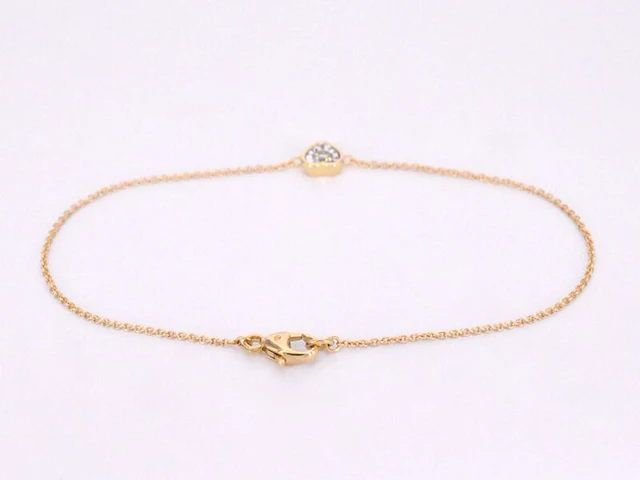 Gouden armband met diamanten hartje 0.10 carat - afbeelding 3 van  6