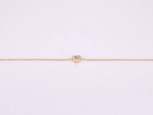 Gouden armband met diamanten hartje 0.10 carat - afbeelding 5 van  6