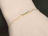 Gouden armband met diamanten in een rij gezet - afbeelding 8 van  11