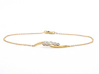 Gouden armband met diamanten rijzet - afbeelding 1 van  10