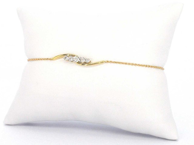 Gouden armband met diamanten rijzet - afbeelding 5 van  10