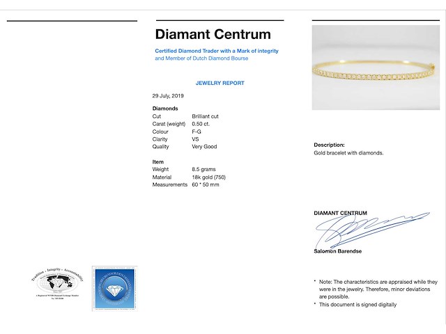Gouden armband met diamanten - afbeelding 3 van  5