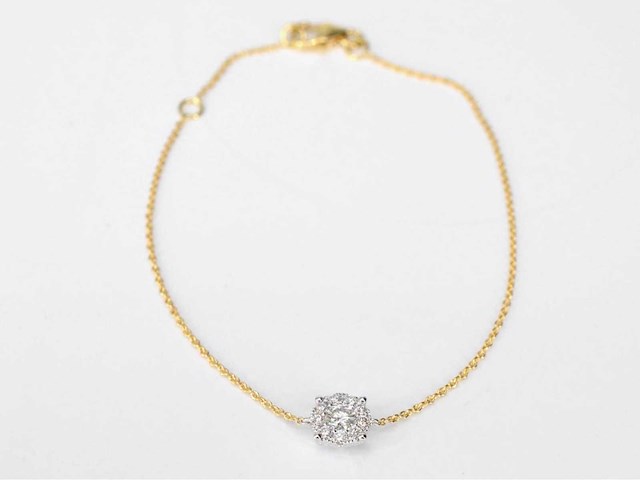 Gouden armband met een diamanten bedel - afbeelding 4 van  5
