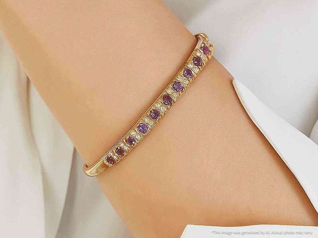 Gouden armband met natuurlijke diamanten en robijnen (gecertificeerd) - afbeelding 5 van  12