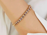 Gouden armband met natuurlijke diamanten en robijnen (gecertificeerd) - afbeelding 5 van  12