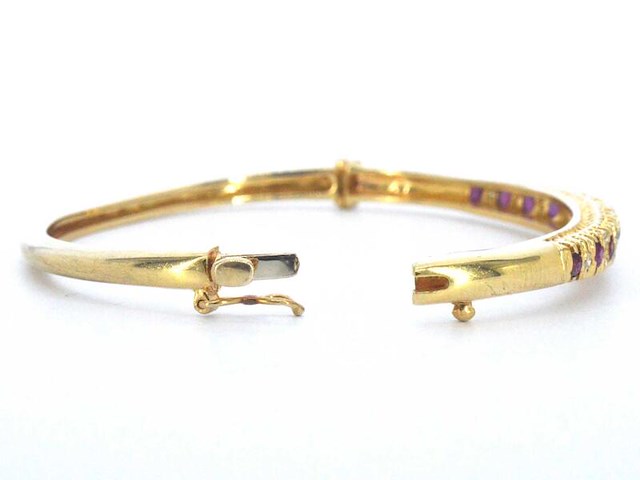 Gouden armband met natuurlijke diamanten en robijnen (gecertificeerd) - afbeelding 9 van  12
