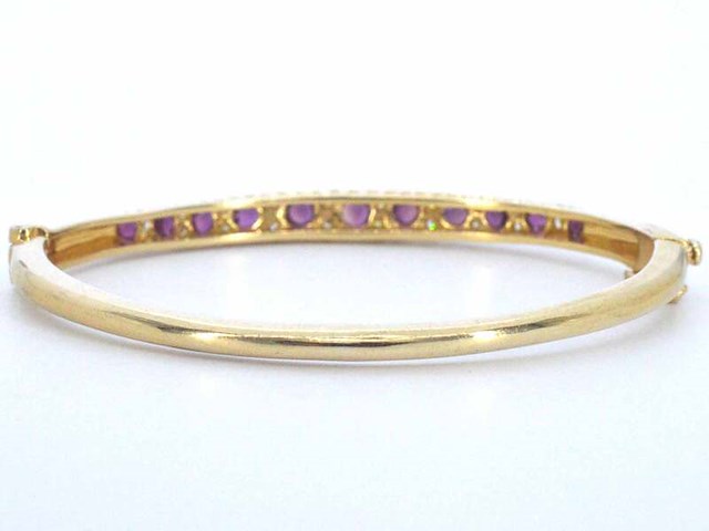 Gouden armband met natuurlijke diamanten en robijnen (gecertificeerd) - afbeelding 10 van  12