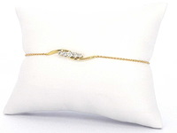 Gouden armband met rij diamanten - afbeelding 5 van  10