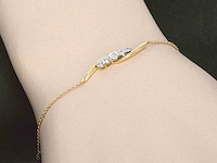 Gouden armband met rij diamanten - afbeelding 8 van  10