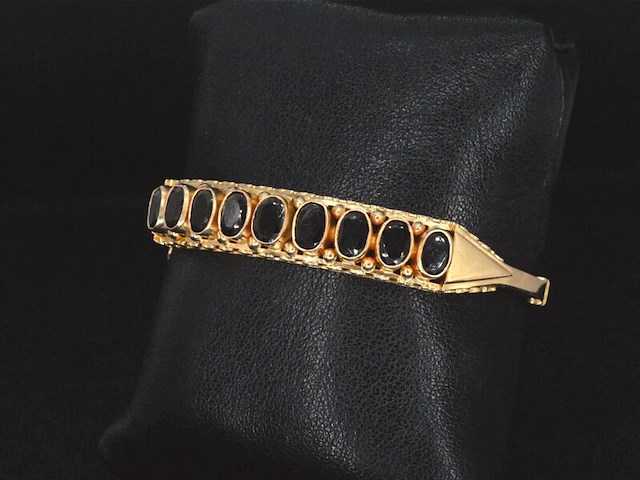 Gouden armband met rode edelstenen - afbeelding 4 van  6