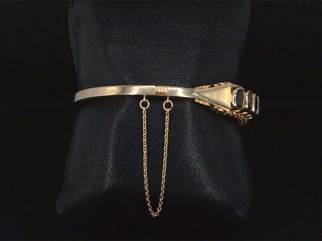 Gouden armband met rode edelstenen - afbeelding 5 van  6