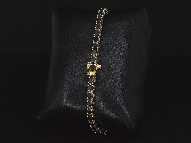 Gouden armband met zwarte briljant diamanten 16.00 carat - afbeelding 6 van  6