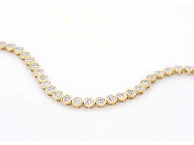 Gouden armband vol gezet met diamanten - afbeelding 6 van  8