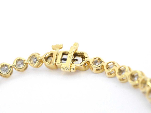 Gouden armband vol gezet met diamanten - afbeelding 8 van  8