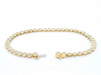 Gouden armband vol met diamanten gezet - afbeelding 4 van  9