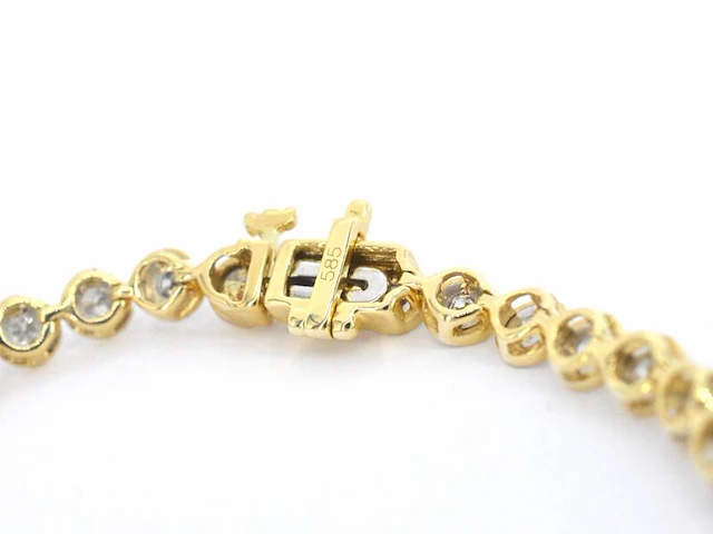 Gouden armband vol met diamanten gezet - afbeelding 7 van  9