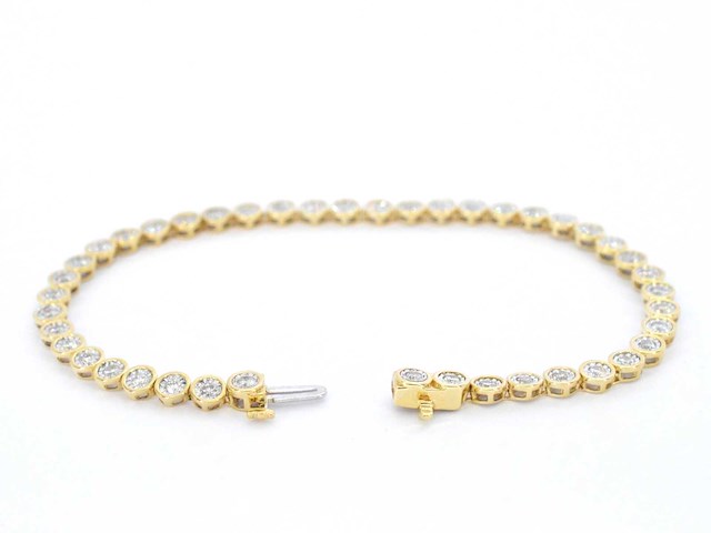 Gouden armband volledig bezet met diamanten - afbeelding 5 van  8