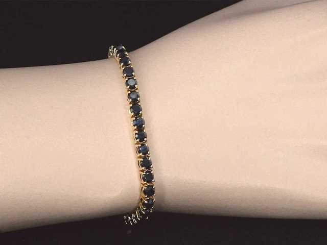 Gouden armband zwarte diamant 15.00 ct - afbeelding 3 van  10