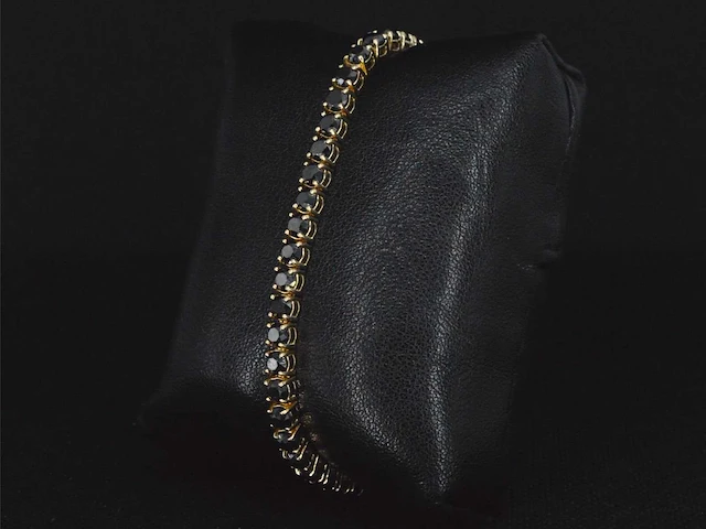 Gouden armband zwarte diamant 15.00 ct - afbeelding 5 van  10