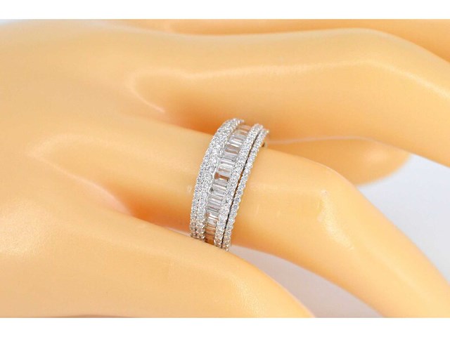 Gouden band ring met vijf rijen van diamant 1.00 carat - afbeelding 2 van  7