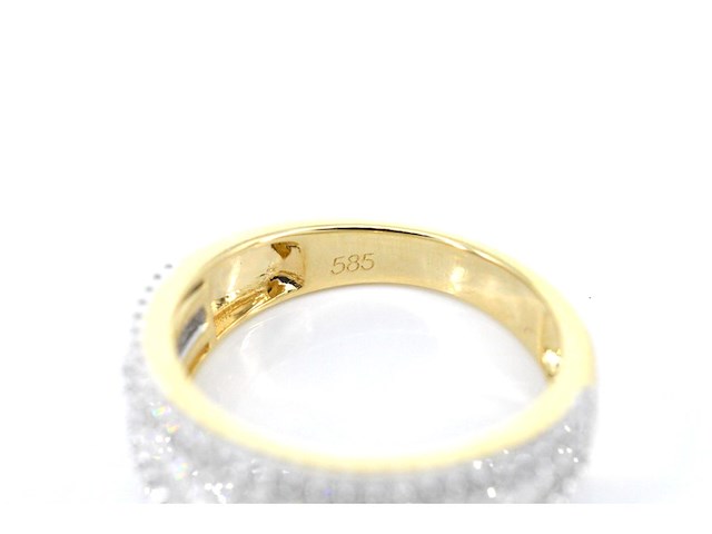 Gouden band ring met vijf rijen van diamant 1.00 carat - afbeelding 5 van  7