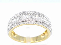 Gouden band ring met vijf rijen van diamant 1.00 carat