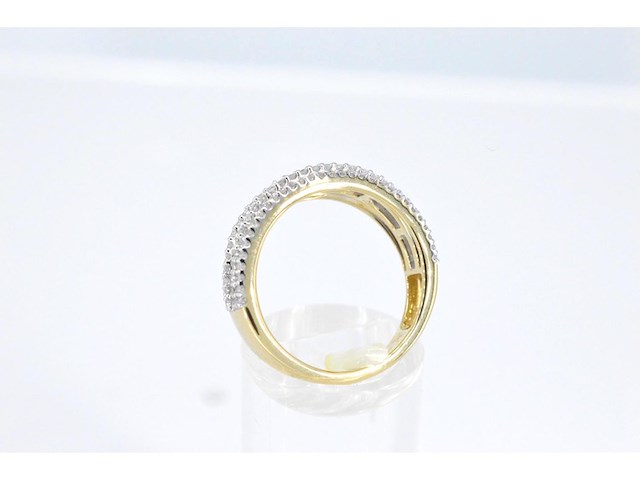Gouden band ring met vijf rijen van diamant 1.00 carat - afbeelding 4 van  5