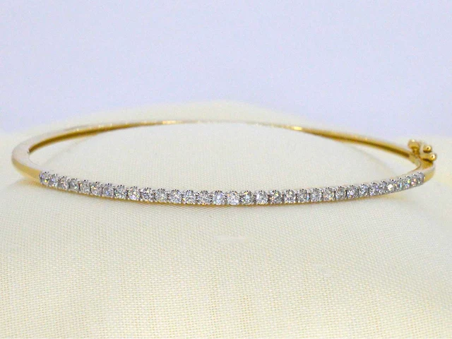 Gouden bangle armband briljant - afbeelding 1 van  9