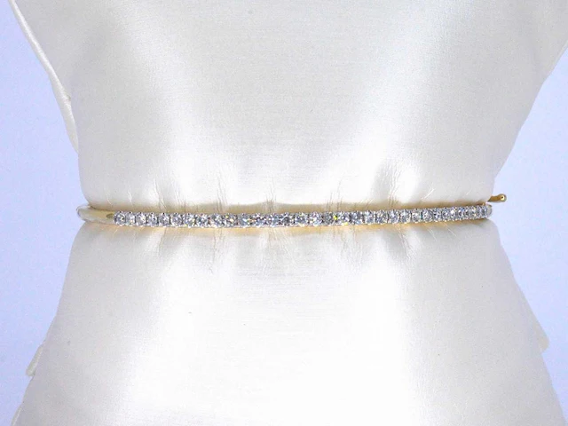 Gouden bangle armband briljant - afbeelding 3 van  9