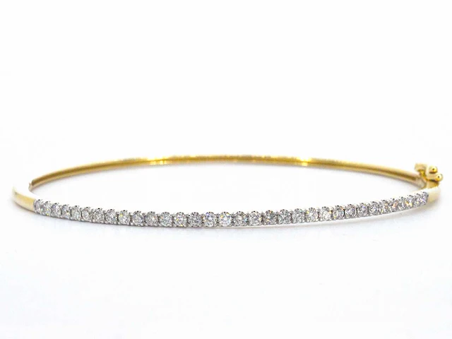 Gouden bangle armband briljant - afbeelding 5 van  9