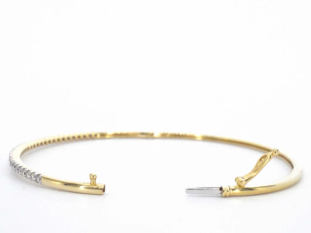 Gouden bangle armband briljant - afbeelding 6 van  9