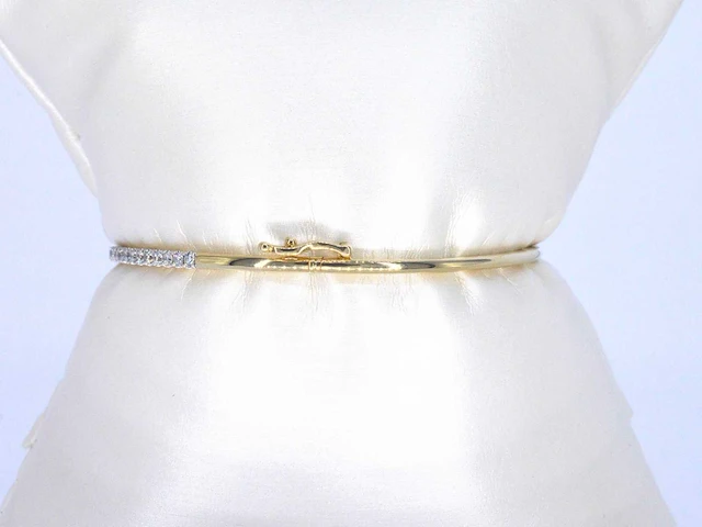 Gouden bangle armband briljant - afbeelding 7 van  9