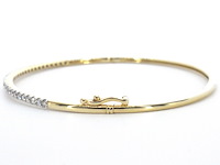 Gouden bangle armband met natuurlijke briljant geslepen diamanten - afbeelding 5 van  10