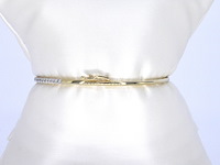 Gouden bangle armband met natuurlijke briljant geslepen diamanten - afbeelding 8 van  10