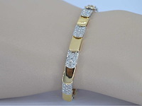 Gouden bicolour armband met briljant geslepen diamant - afbeelding 2 van  7