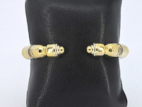 Gouden brede bangle armband met hoge kwaliteit aan diamanten - afbeelding 8 van  8