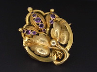 Gouden broche met amethist - afbeelding 2 van  5