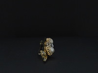 Gouden broche met diamant en parels - afbeelding 4 van  6