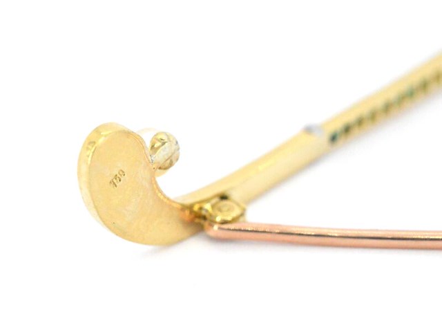 Gouden broche met diamanten en edelstenen - afbeelding 5 van  7