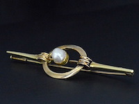 Gouden broche met orient parel - afbeelding 2 van  2